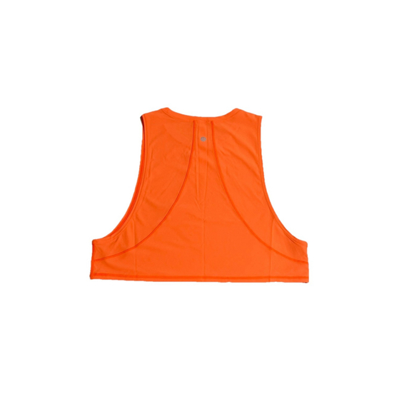 LULULEMON MUSCLE LOVE CROP TANK TOUGH HIGHLIGHT ORANGE SZ 10 - Picture 8 of 10